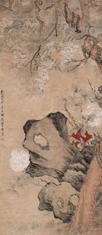 汪承霈 1795年作 花卉 立轴